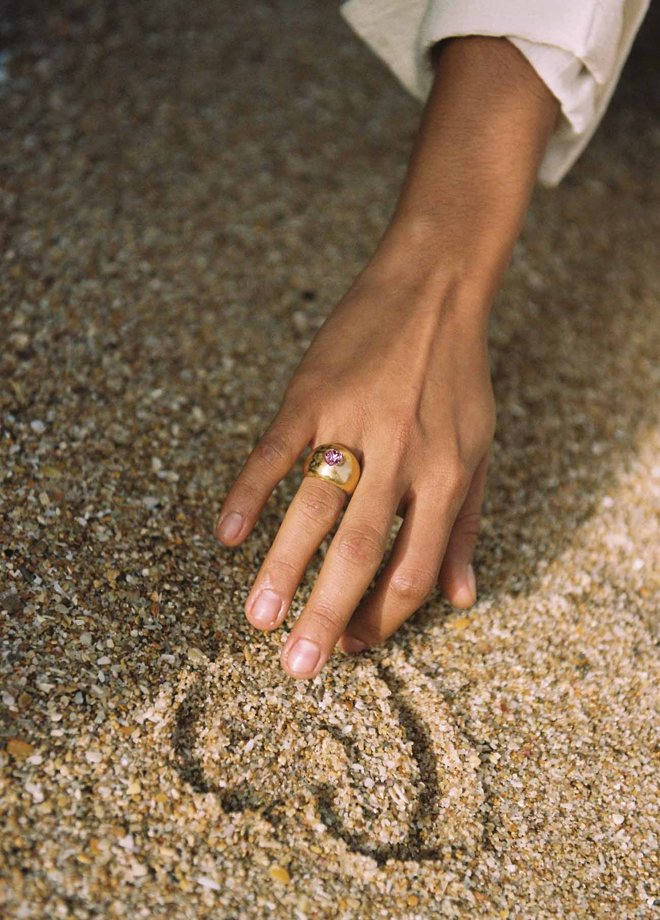 Anillo Sello Dolce Pink Oro Macizo - Image 2
