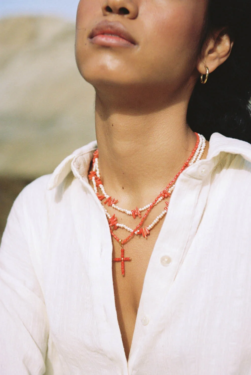 Colgante Cruz Coral - Image 3