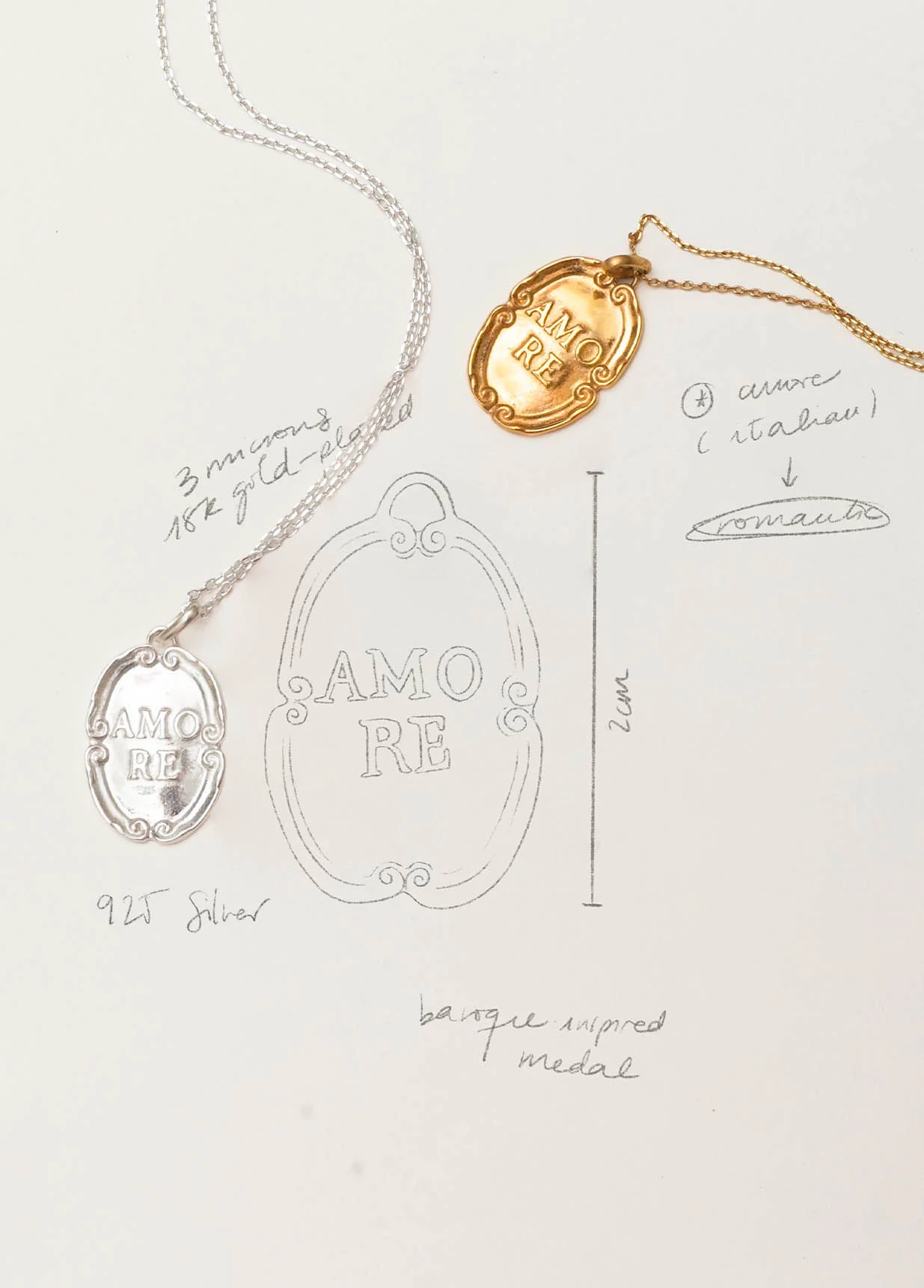 Colgante Medalla Amore Oro - Image 5