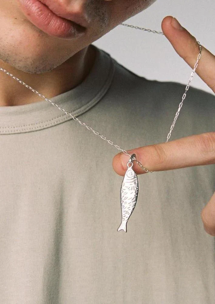 Collar Sardina con Cadena Mare Plata - Image 3